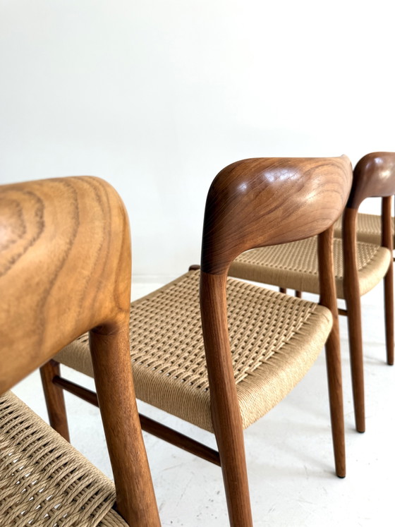 6x modèle vintage n° 75, Niels Otto Møller '60 – Chaises de salle à manger, Wood, Paper (photo 7 of 13)