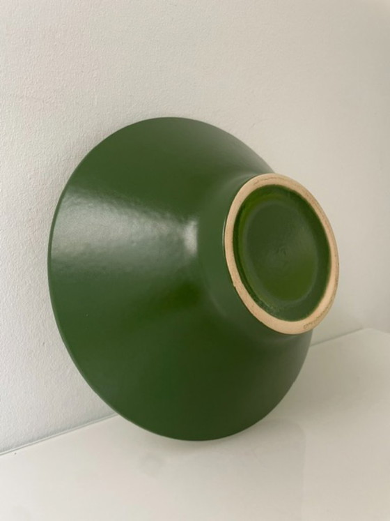 Image 1 of Ciotola in ceramica vintage di metà secolo – verde scuro e verde lime