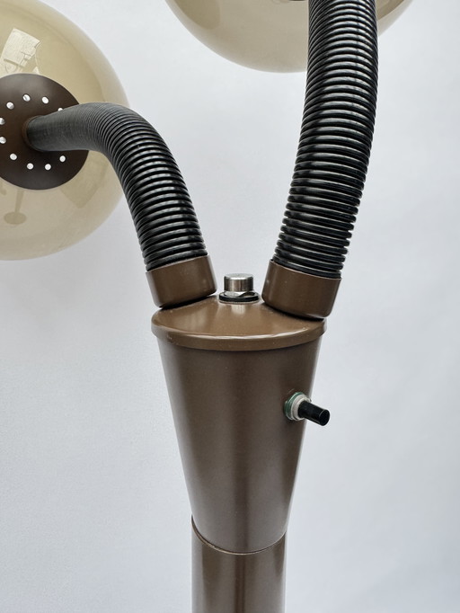 Vintage Brown Floor Lamp by Dijkstra - Dutch Design Mushroom Lamp, Space Age Classic