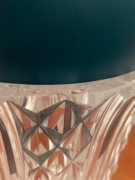 Vintage Cut Crystal Vase Val Saint-Lambert, "Marly" Model (1957) - Signed, Val St Lambert, Transparent (photo 9 of 10)