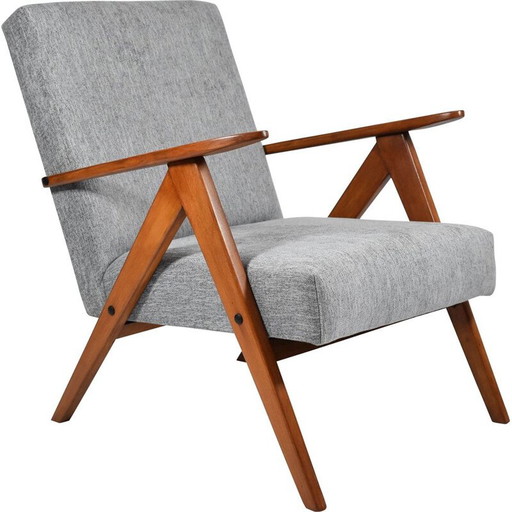 Vintage grijze fauteuil VAR 1960