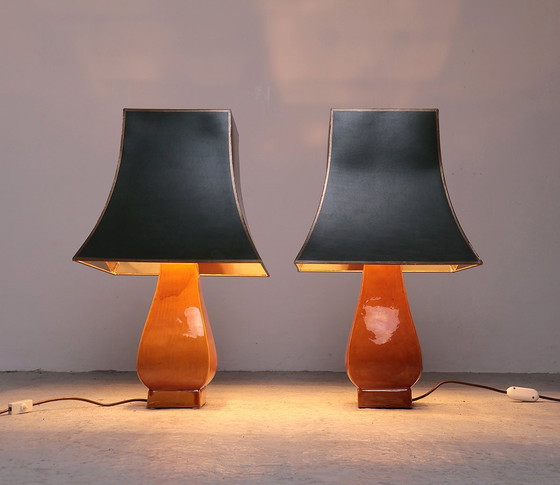 Image 1 of Zaccagnini Pottery Table Lamps, 1950S