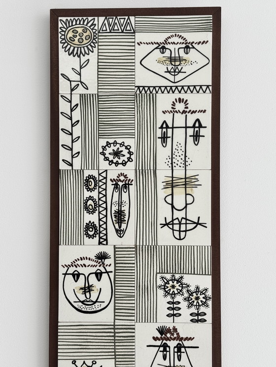 Image 1 of Prächtige dekorative Keramikplatte: A.FRANS datiert 1964