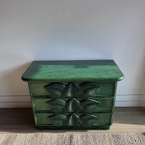 Image 1 of Ladekast met gesculpteerde bladeren Roche Bobois