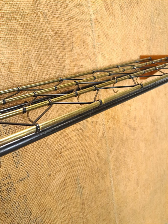 Image 1 of Porte-manteau suédois en teck, noir et or, n° 17