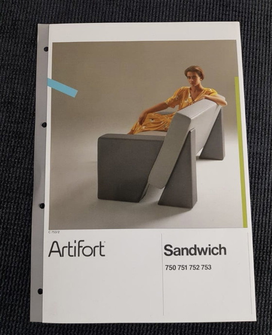 Divano vintage Artifort "Sandwich" in tessuto nuovo, verde e nero – Divani 2 posti, Plastic, Textile (photo 11 of 11)
