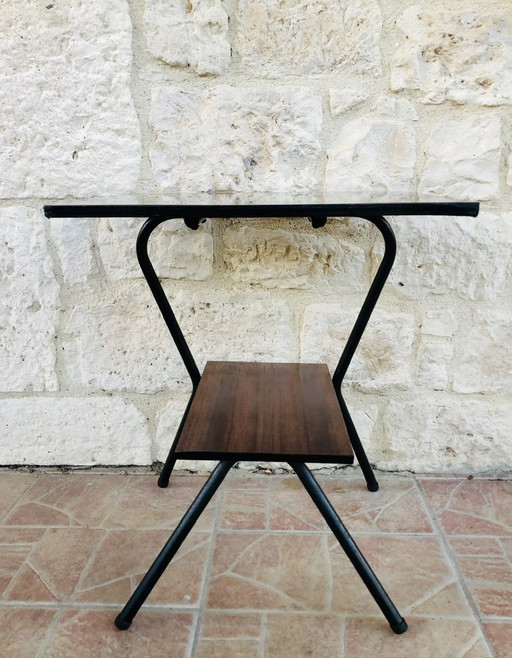  Vintage Metal Side Table With Formica Top, 1960S