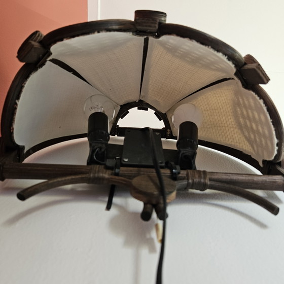 Image 1 of Vintage rattan wall lamp