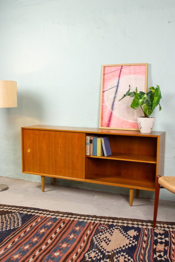 Image 1 of Vintage sideboard chest of drawers shelf teak nut mid century 60s