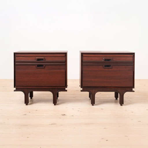 Paire de tables de nuit italiennes attribuées à Bernini, Italie, vers 1965