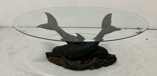Hollywood Regency Salontafel en verre
