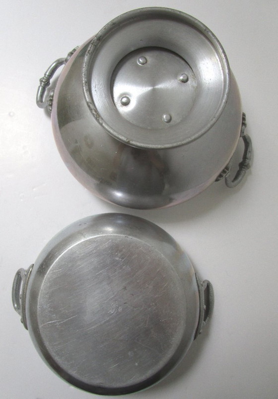 Image 1 of zwei Tournus-Suppenterrinen aus Aluminium, Mitte des 20. Jahrhunderts