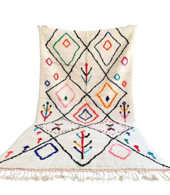 Tappeto marocchino bianco sporco con motivi geometrici, 250cm x 150cm – Tappeti, Wool, Modern (photo 7 of 7)