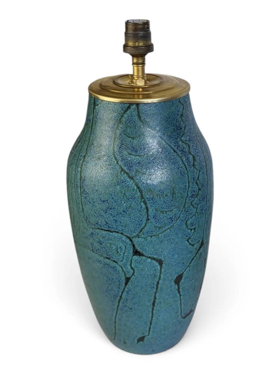 Glazed ceramic lamp base Meynard, Vallauris, circa . – Table lamps, Porcelain, Mid Century Modern (photo 6 of 11)
