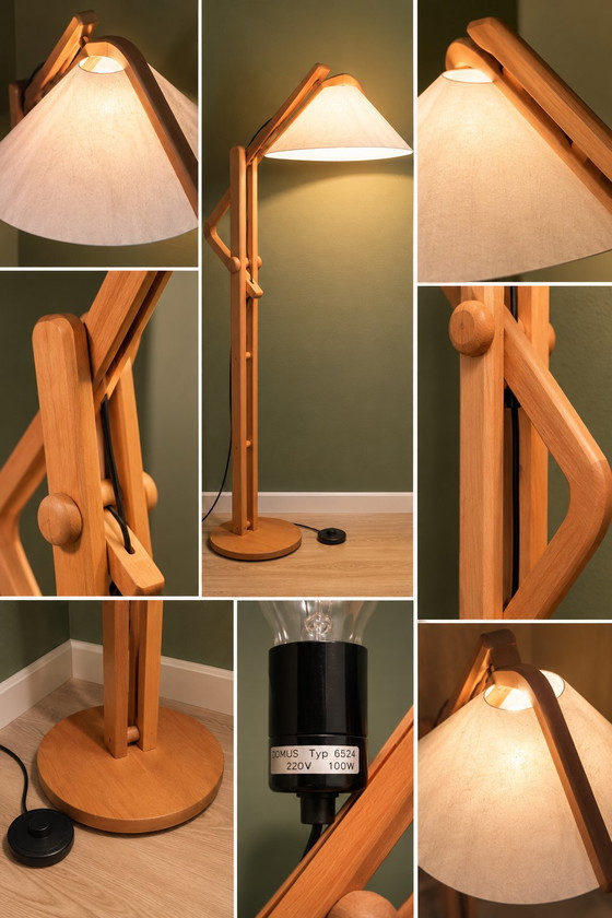Lampada da terra in legno regolabile DOMUS 6524 vintage – Design tedesco – Lampade da terra (photo 3 of 8)