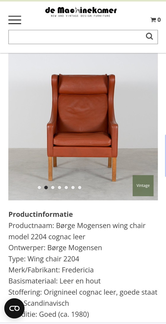 Sillón orejero Børge Mogensen de cuero – Fredericia, Sillones, Leather, Wood (photo 8 of 10)