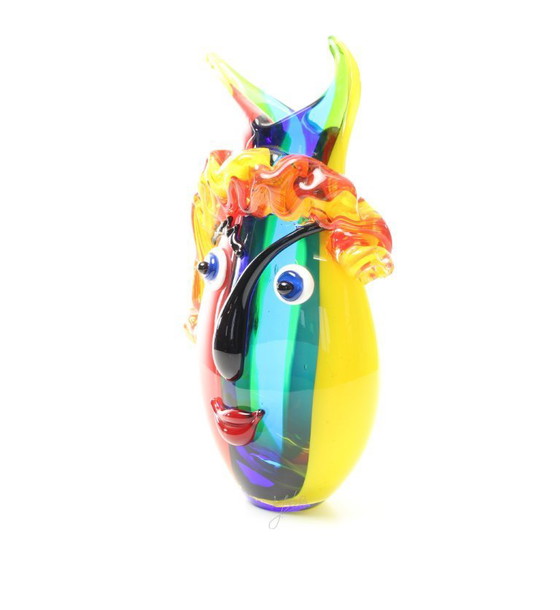 Image 1 of Vaas gezicht kleur kleuren murano picasso stijl gloednieuw uniek