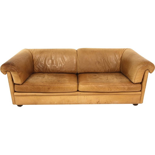 Vintage "Reton" 3-Sitzer Sofa in Nussbaum und Leder für Dux, Schweden 1960