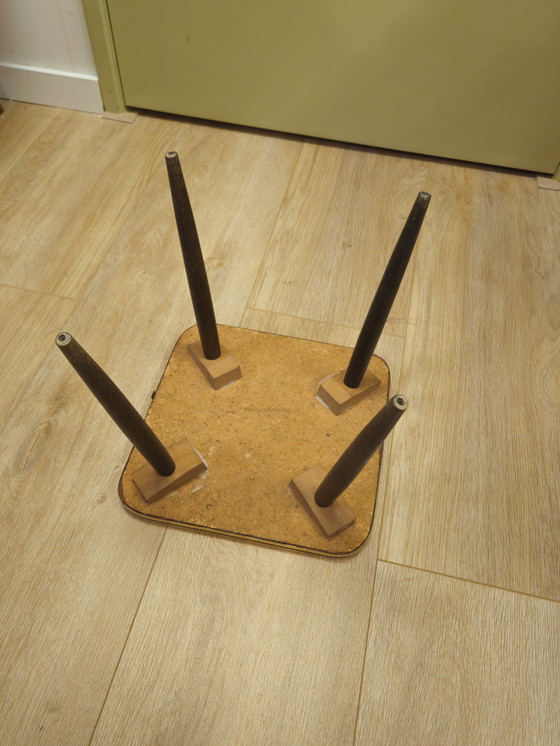 Image 1 of Vintage Plantentafeltje Tafeltje Bijzettafeltje Marmer-look 