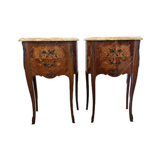 Comodini classici in stile Luigi XV francese, anni '70. – nachtkastjes, Wood