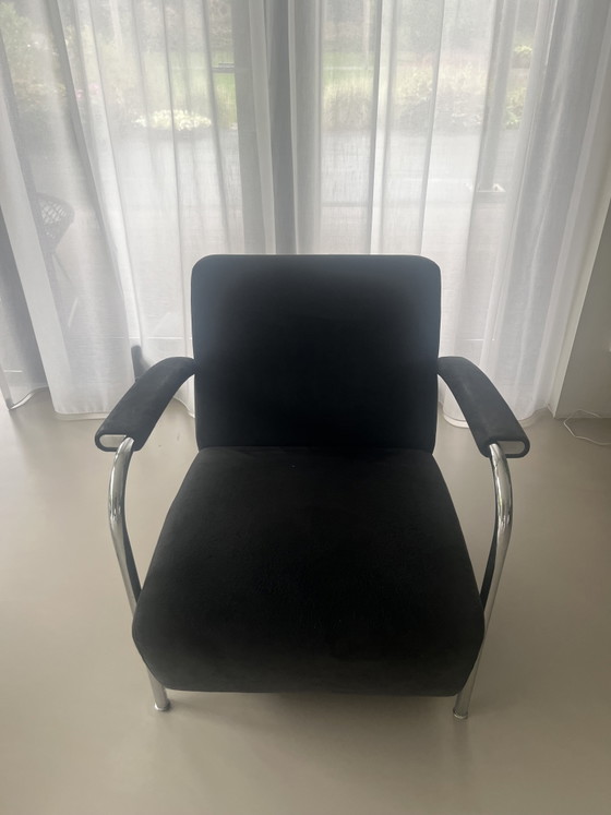 Leolux Scylla (2 Pieces) Black Alcantara – Armchairs, Textile, Chrome (photo 3 of 9)