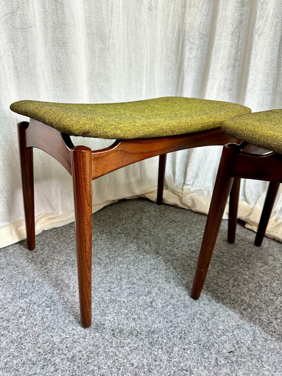 Danish Design, “Sigfred Omann, Ølholm” Poggiapiedi e pouf, Teak, Mid Century, Ølholm Møbelfabrik, Legno (foto 10 di 11)