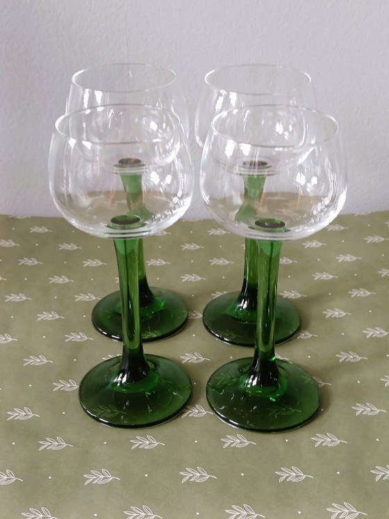 Image 1 of Luminarc Weingläser, grüner Stahl – 4er-Set