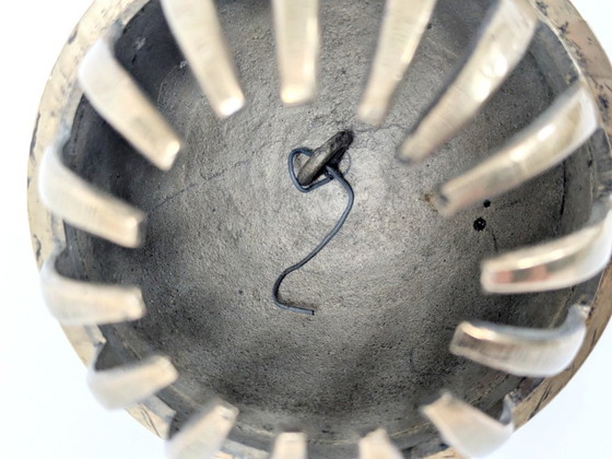 Image 1 of Vintage Solid Etched Brass Indian Elephant Claw Bell, Handcrafted Decorative Floral Table Bell