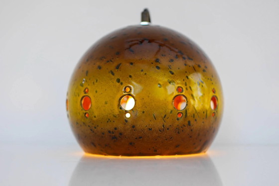 Image 1 of Suspension vintage émaillée attribuée à Hustadt Leuchten, années 1970