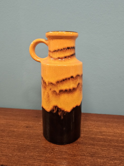 Vintage West Germany vase 407-20 orange/black