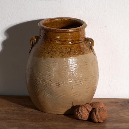 Antico vaso cinese in gres smaltato – Cina, circa 1900