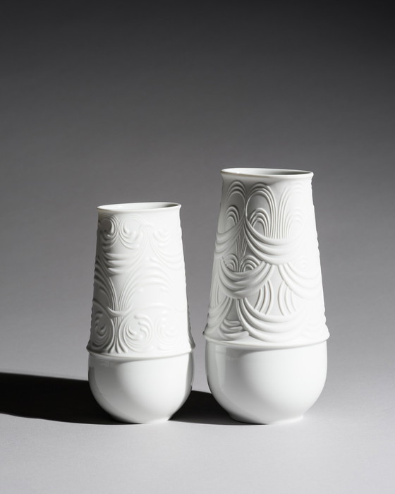 Image 1 of Rosenthal Vase Bjørn Wiinblad Bisque Porcelain Matte & Glossy Relief MCM WGP