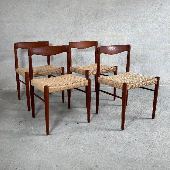 Image 1 of 4x Sillas de comedor H. W. Klein para Bramin - Teca Papercord