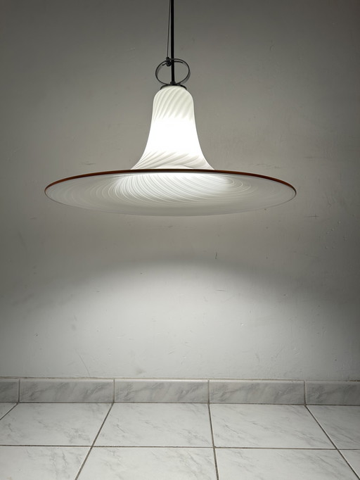 Lampe suspendue italienne vintage en verre de Venise