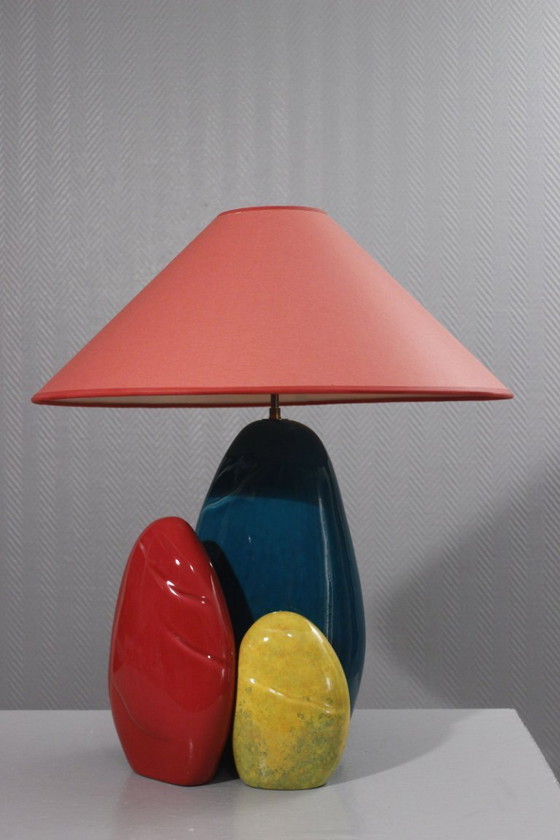 Image 1 of François Chatain - Grande lampe menhir vintage design post-moderne France 1990s