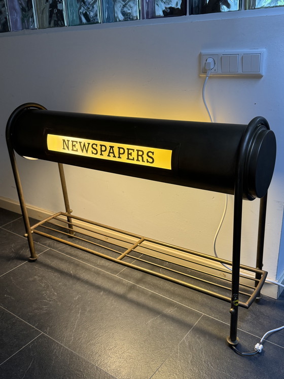 Image 1 of Vintage Hollywood Regency Newspaper Light Stand