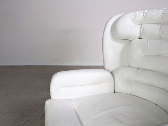 Image 1 of Sedia Elda originale Joe Colombo poltrona Vintage Comfort in pelle bianca