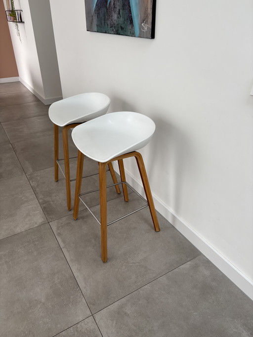 Tabourets de bar Hay About a Stool blancs