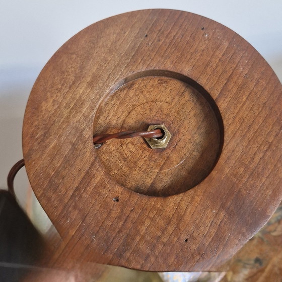 Image 1 of Art Deco verstelbare lamp - Messing en hout
