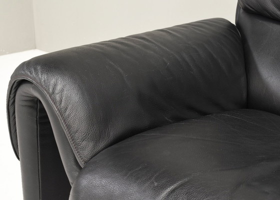 Image 1 of De Sede DS-2011 Divano a due posti in pelle nera, Svizzera - anni '80-'90 circa