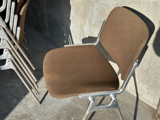 Image 1 of 6 sillas Castelli DSC 106, Giancarlo Piretti - marrón/verde