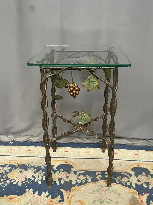Table Art nouveau. Fer forgé, verre. – salontafels, Iron, Glass (photo 2 of 6)