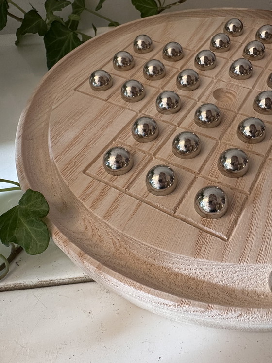 Image 1 of Wooden Solitaire Game