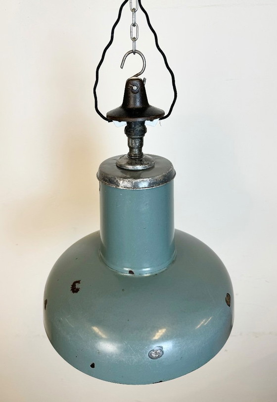 Image 1 of Industrial Grey Enamel Pendant Lamp from Siemens, 1930s