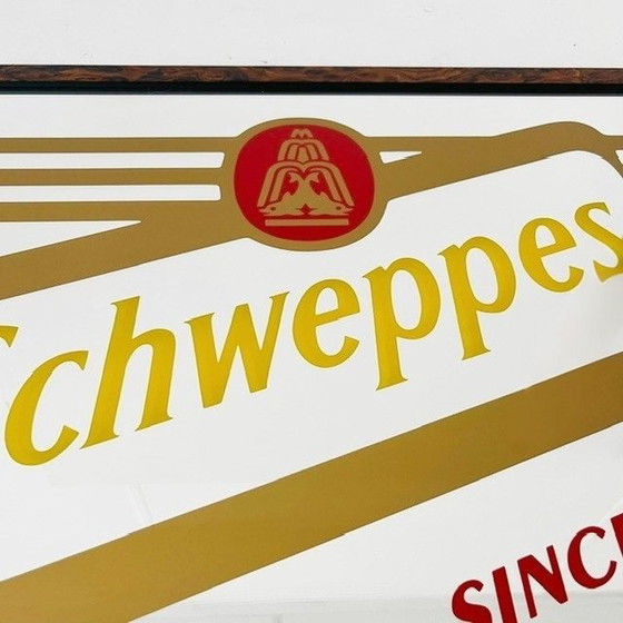 Image 1 of Miroir publicitaire Schweppes vintage, milieu du siècle, 53 cm, années 1960
