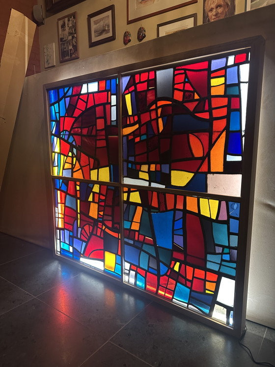 Vetrata Vintage Mid Century 1960 – Arte in vetro, Glass, Metal (photo 5 of 10)