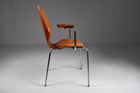 Vintage armchair by Øivind Iversen for Møre Lenestolfabrikk, Norway 1956 – Leather (photo 8 of 11)