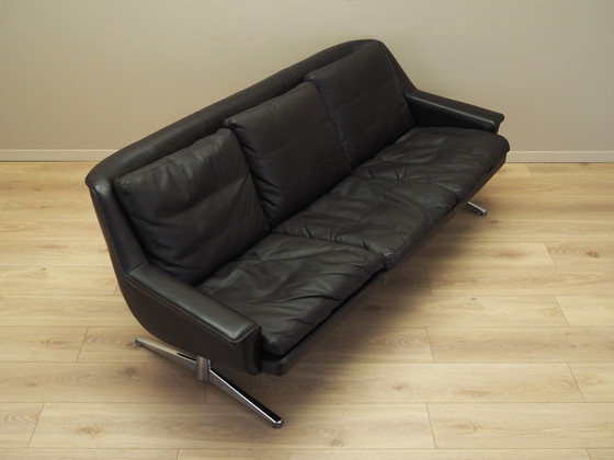 Image 1 of Divano in pelle marrone, design danese, anni '70, designer: Werner Langenfeld, manifattura: Esa