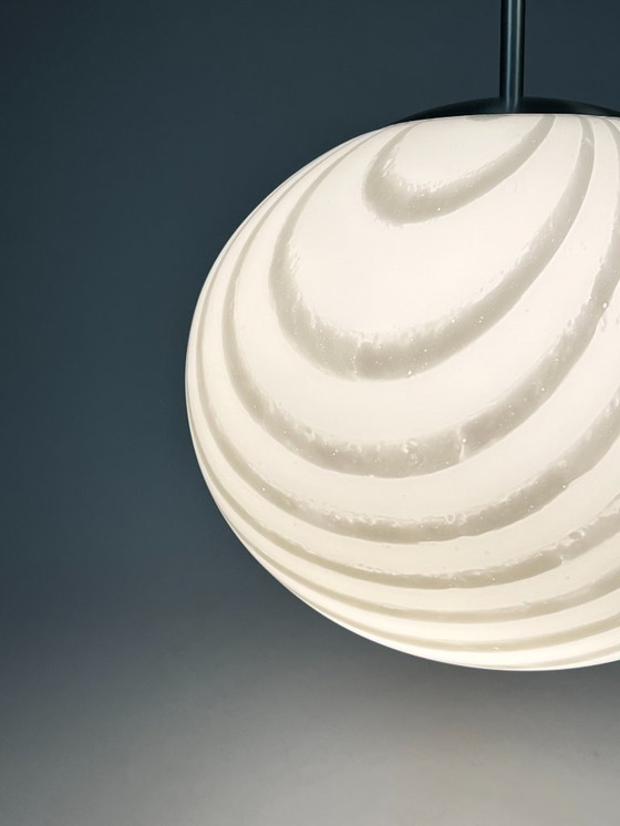 Image 1 of Suspension vintage, motif tourbillon/zèbre, Peill & Putzler, Allemagne, années 1980