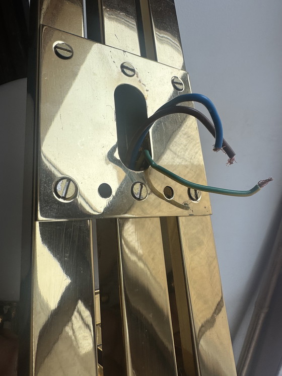 Image 1 of Opaline brass wall lights from the 1970s
